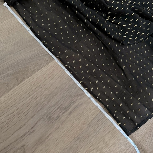 HM Long Sleeve Sheer Maxi Dress 94% Silk Black and Gold Size 8 - Picture 16 of 16
